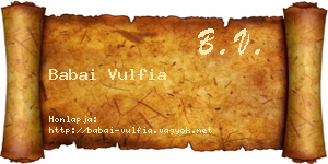 Babai Vulfia névjegykártya